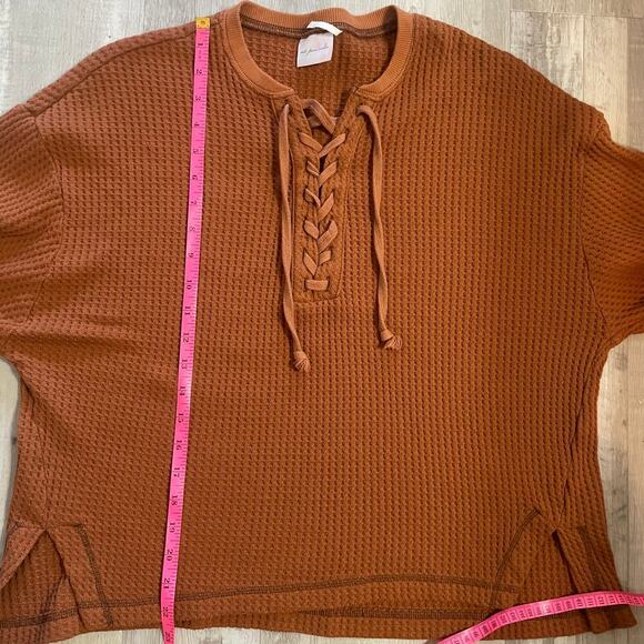 Out From Under Waffle Lace Up Front Boxy Henley from Urban Outfitters size Small - Picture 7 of 14